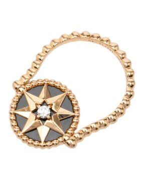 Dior Rose Devan Ring 49 Gold Black 18k Pink Onyx Diamond